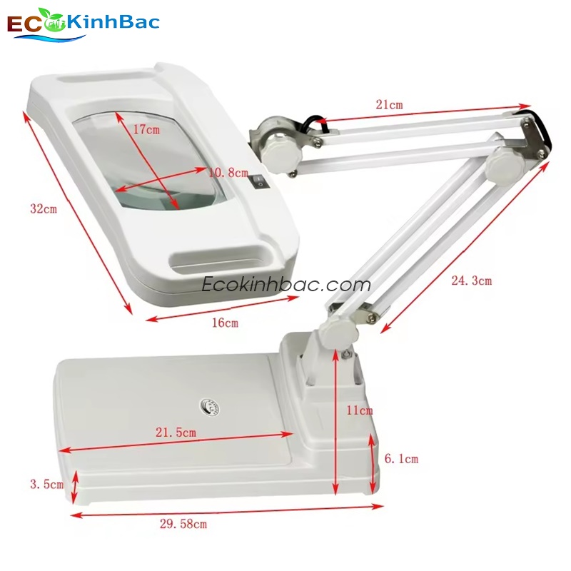 Kính lúp công nghiệp để bàn LT86I. Thấu kính trắng, góc quan sát to, rộng