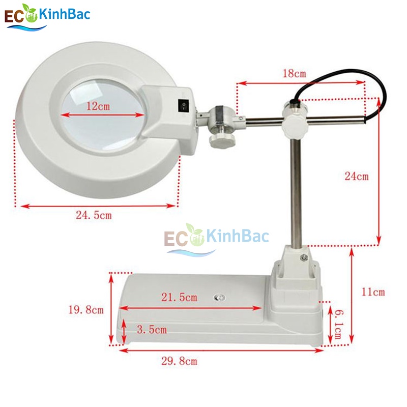 Kính lúp để bàn LT-86B 20X đèn LED (thấu kính phổ thông)
