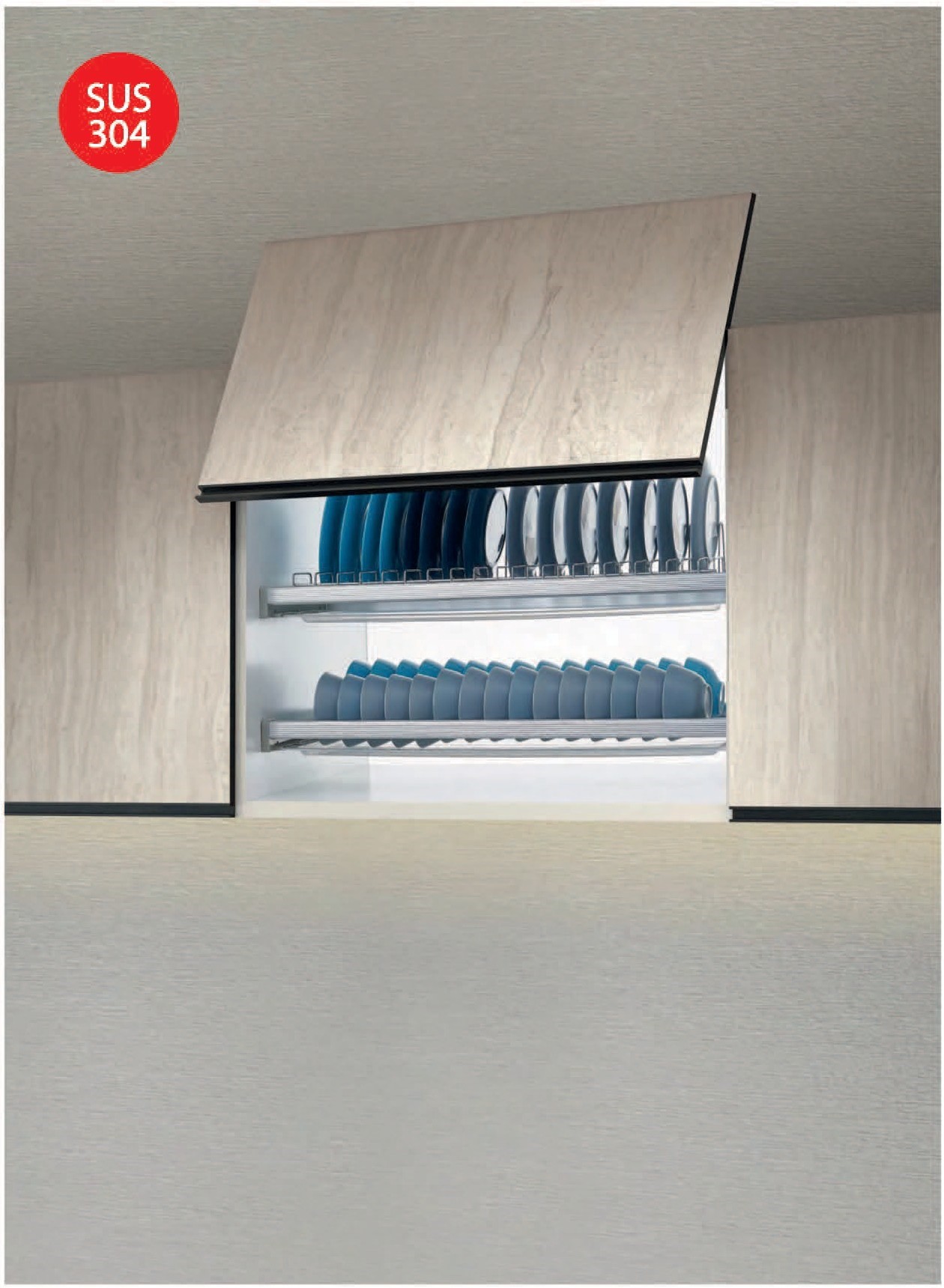 GIÁ BÁT ĐĨA CỐ ĐỊNH 2 TẦNG KHUNG NHÔM NAN TRÒN