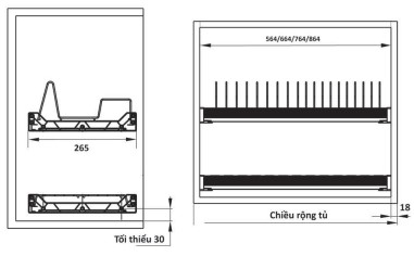 GIÁ BÁT ĐĨA CỐ ĐỊNH 2 TẦNG KHUNG NHÔM NAN TRÒN