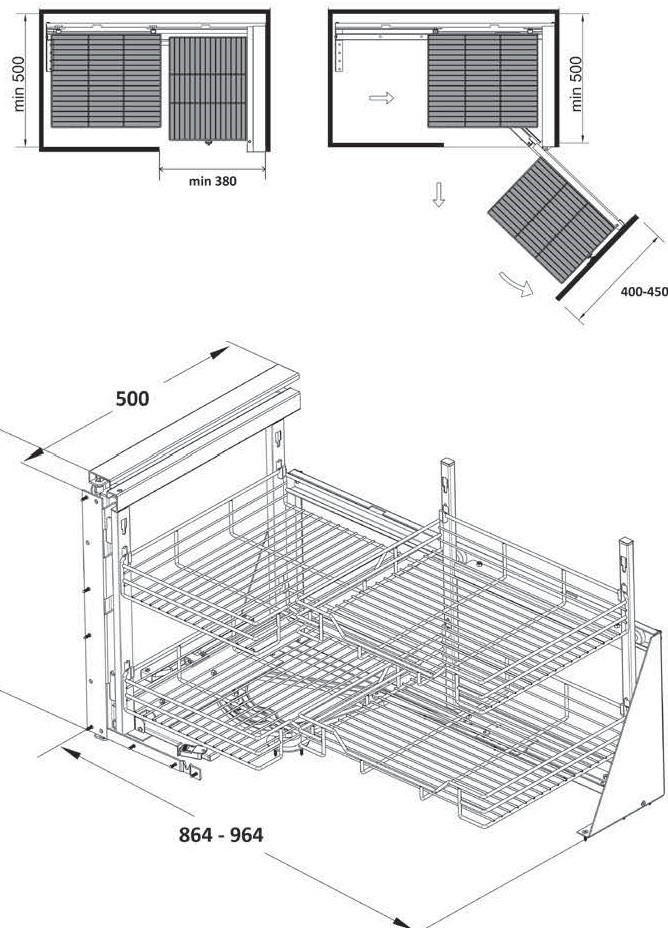 KỆ GÓC LIÊN HOÀN INOX NAN TRÒN