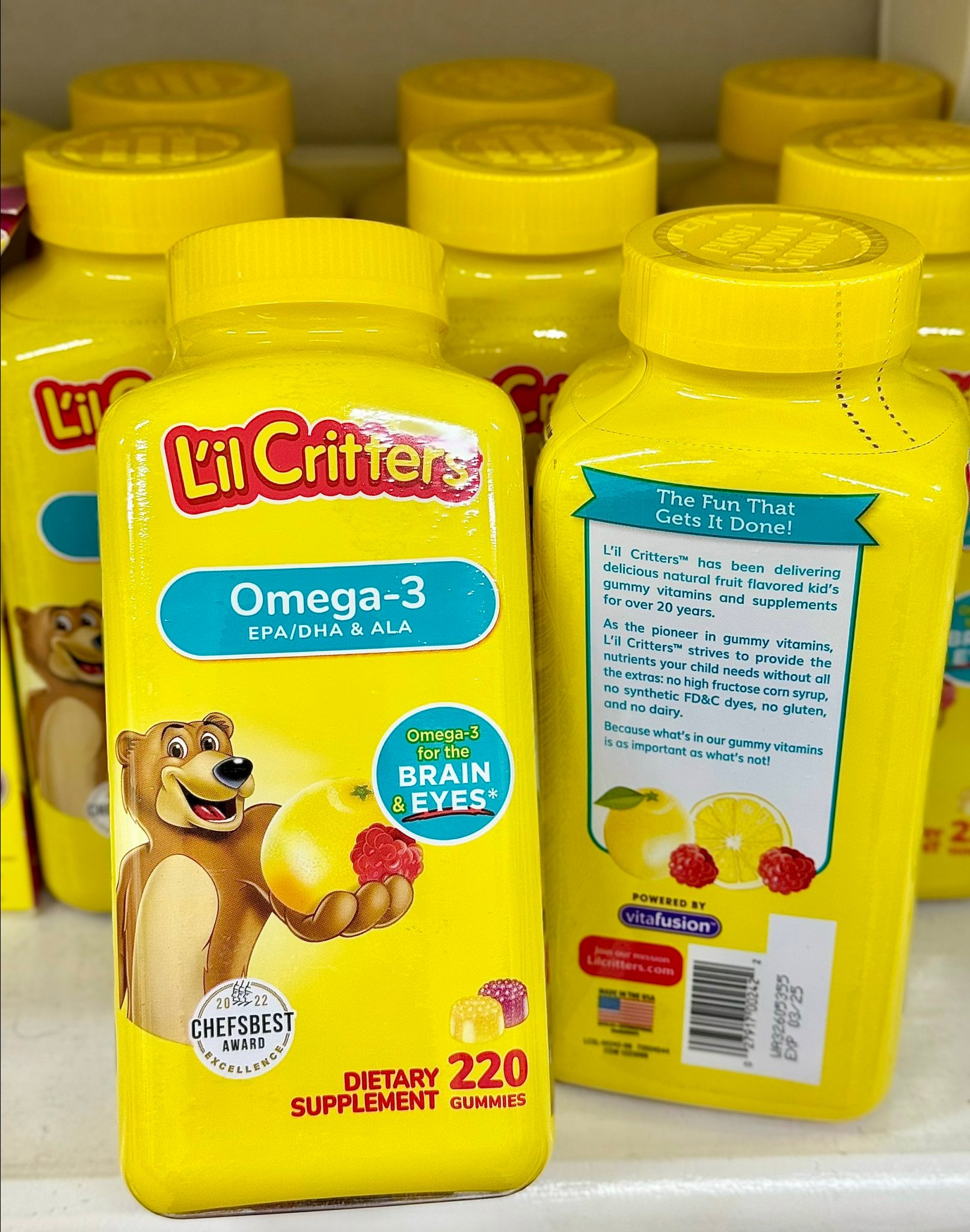 KẸO GẤU BỔ SUNG DHA L'IL CRITTERS OMEGA 3