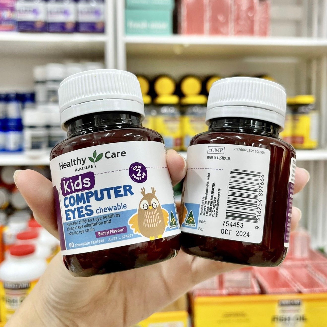 KẸO BỔ MẮT CHO BÉ HEALTHY CARE KIDS COMPUTER EYES CỦA ÚC 60V