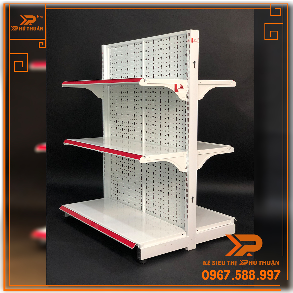 Kệ Tole Lỗ Giữa Nhà (2 Mặt) - Dài 90 x Rộng 70 x Cao 120 x 3 Tầng x 2 Mặt
