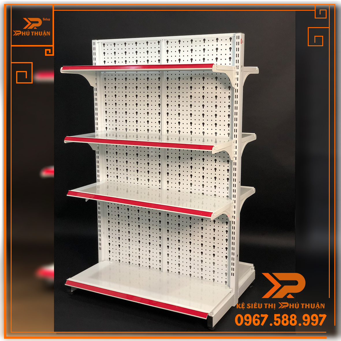 Kệ Tole Lỗ Giữa Nhà (2 Mặt) - Dài 90 x Rộng 70 x Cao 150 x 4 Tầng x 2 Mặt