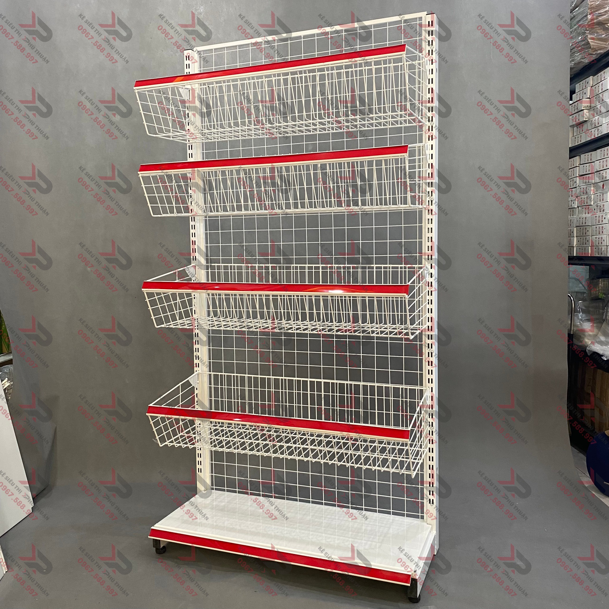 Kệ Rổ Mì ( 1 Mặt )- Dài 90 x Rộng 35 x Cao 180