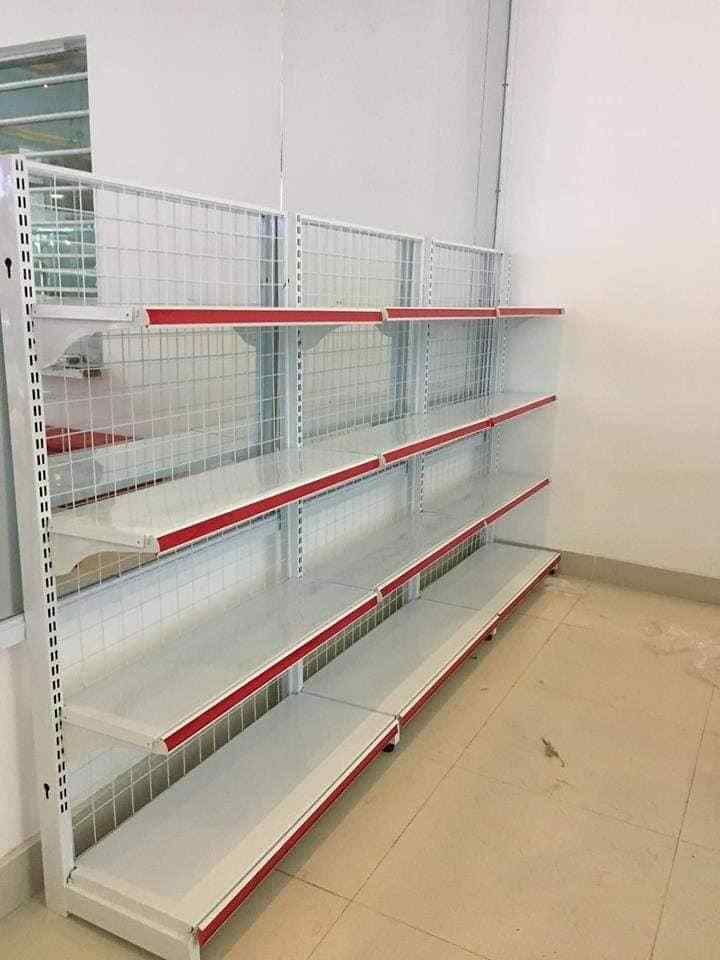 [ Miễn Phí Lắp Đèn ] Dãy Kệ Áp Tường ( 1 Mặt ) Dài 3m6 x Cao 1m5 x 4 Tầng