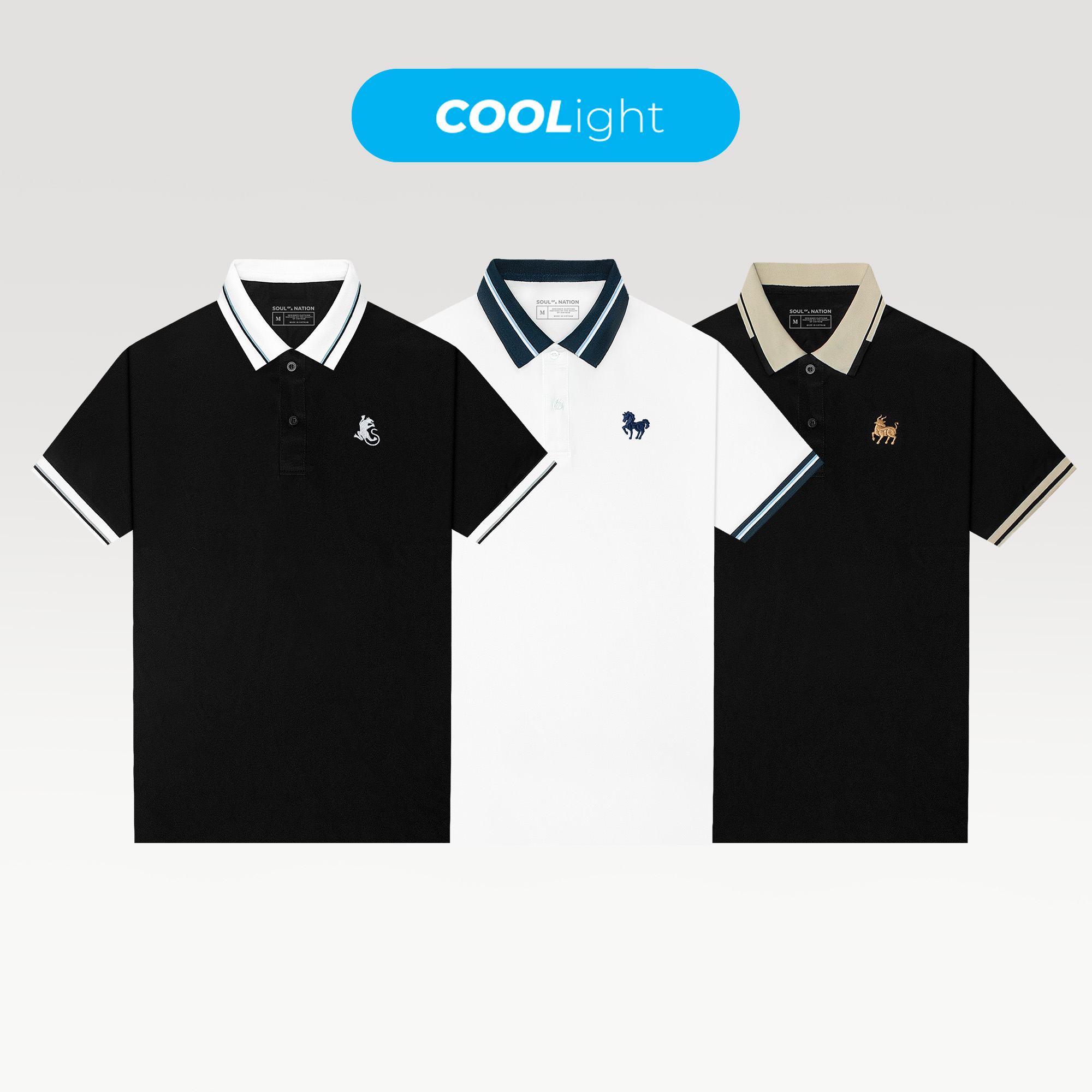 Áo Polo Vải COOLight Phối Cổ Thêu 12 Con Giáp Tinh Tế
