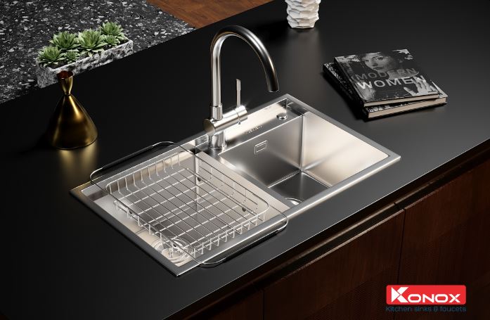 Chậu rửa bát Konox KN7847DO hai hố cân