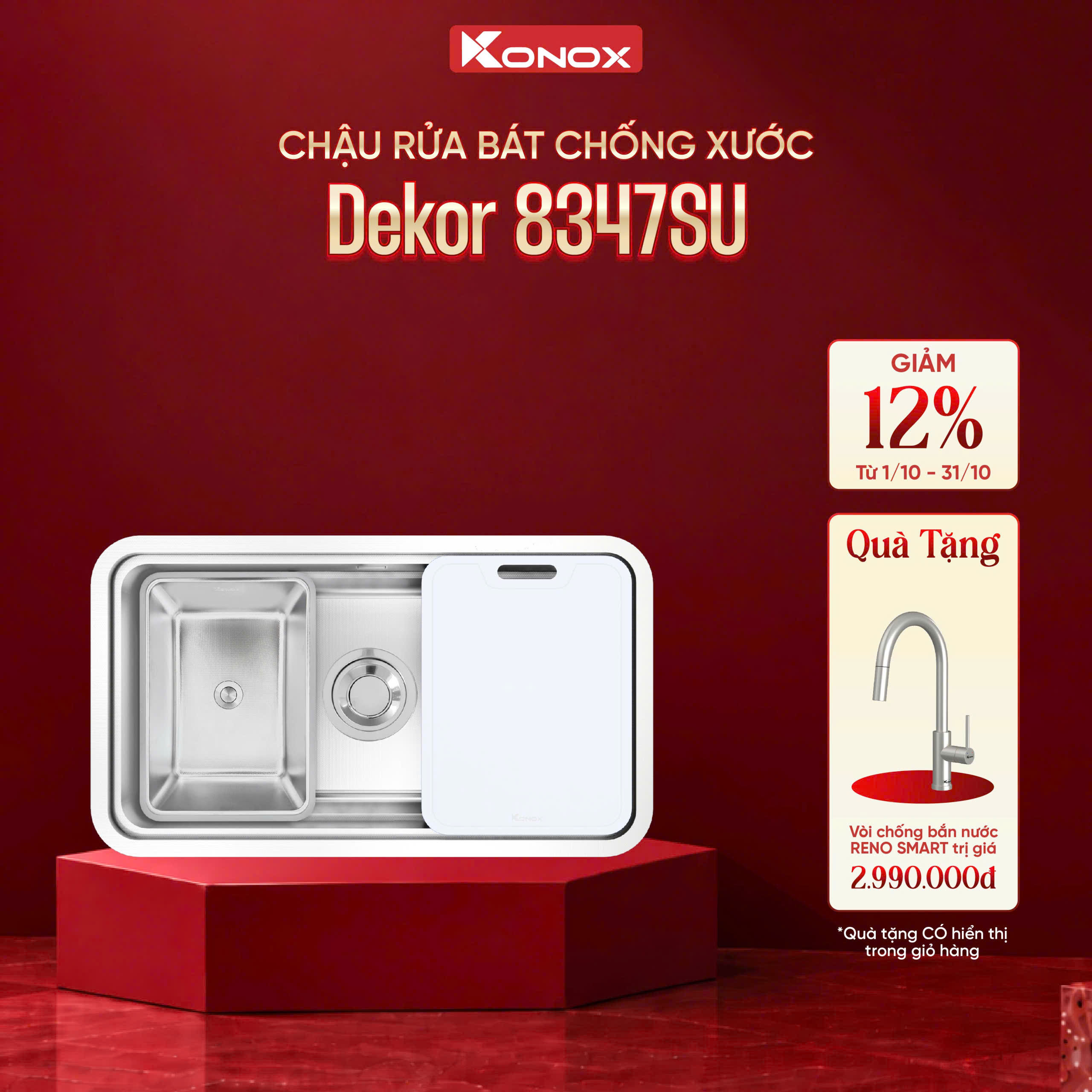 Chậu rửa bát Konox 8347Su Dekor