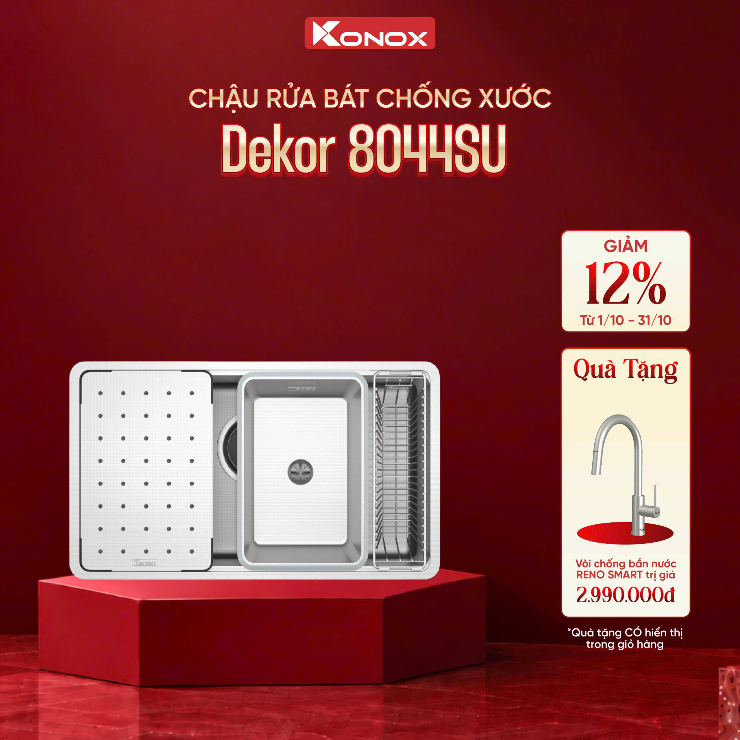 Chậu rửa bát chống xước Workstation Sink Dekor 8044SU