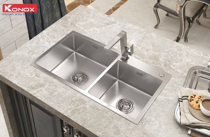 Chậu rửa bát Konox KN8245DO hai hố cân