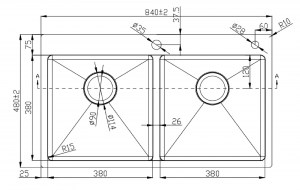 Chậu rửa bát Gento 2 hố lệch GT04-8448