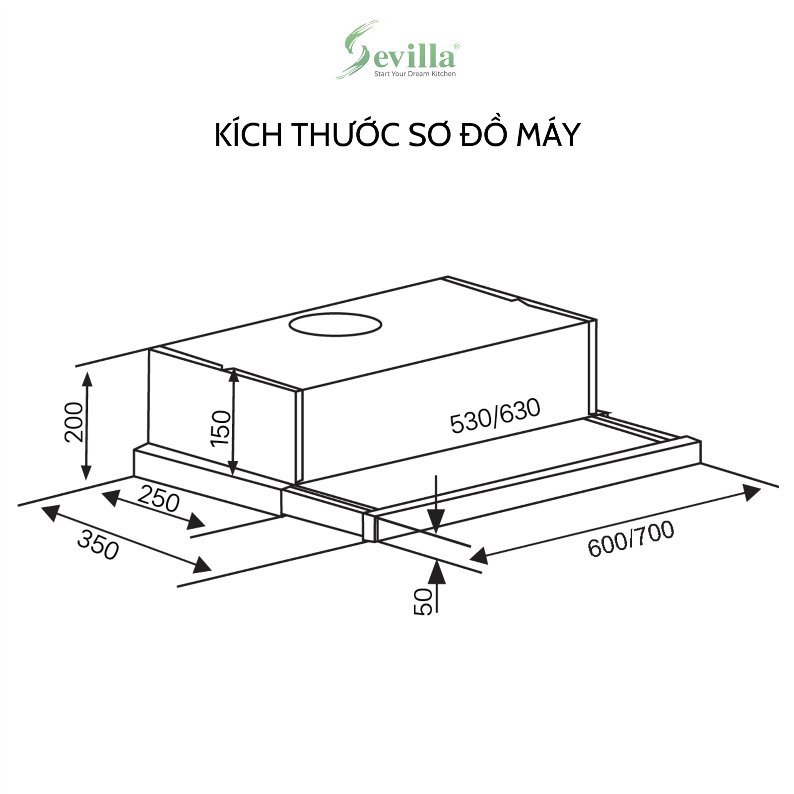 Hút mùi âm tủ Sevilla SV - X70