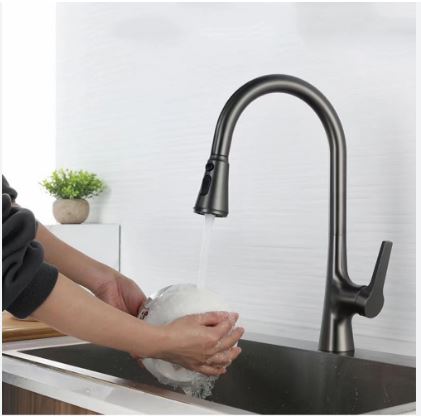 Vòi rửa bát nóng lạnh dây rút Roslerer RL-688 grey