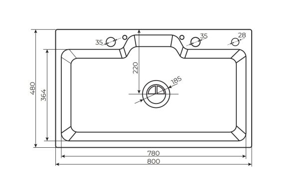 Chậu rửa bát một hố Gento GT04-8048