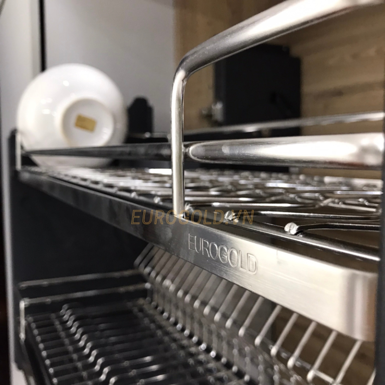 Giá bát đĩa nâng hạ Eurogold EPV90Pro inox 304 nan oval