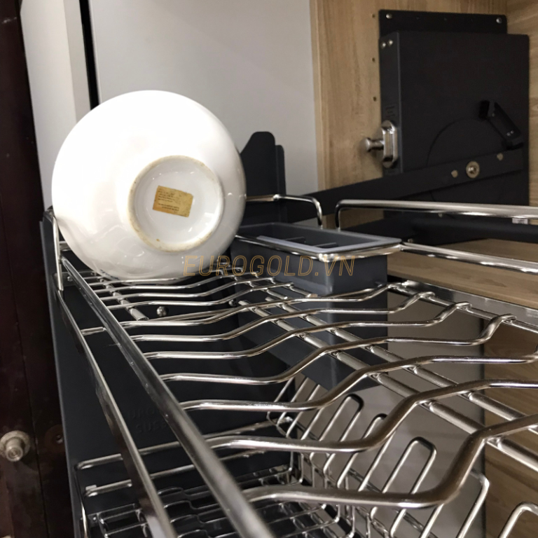 Giá bát đĩa nâng hạ Eurogold EPV90Pro inox 304 nan oval