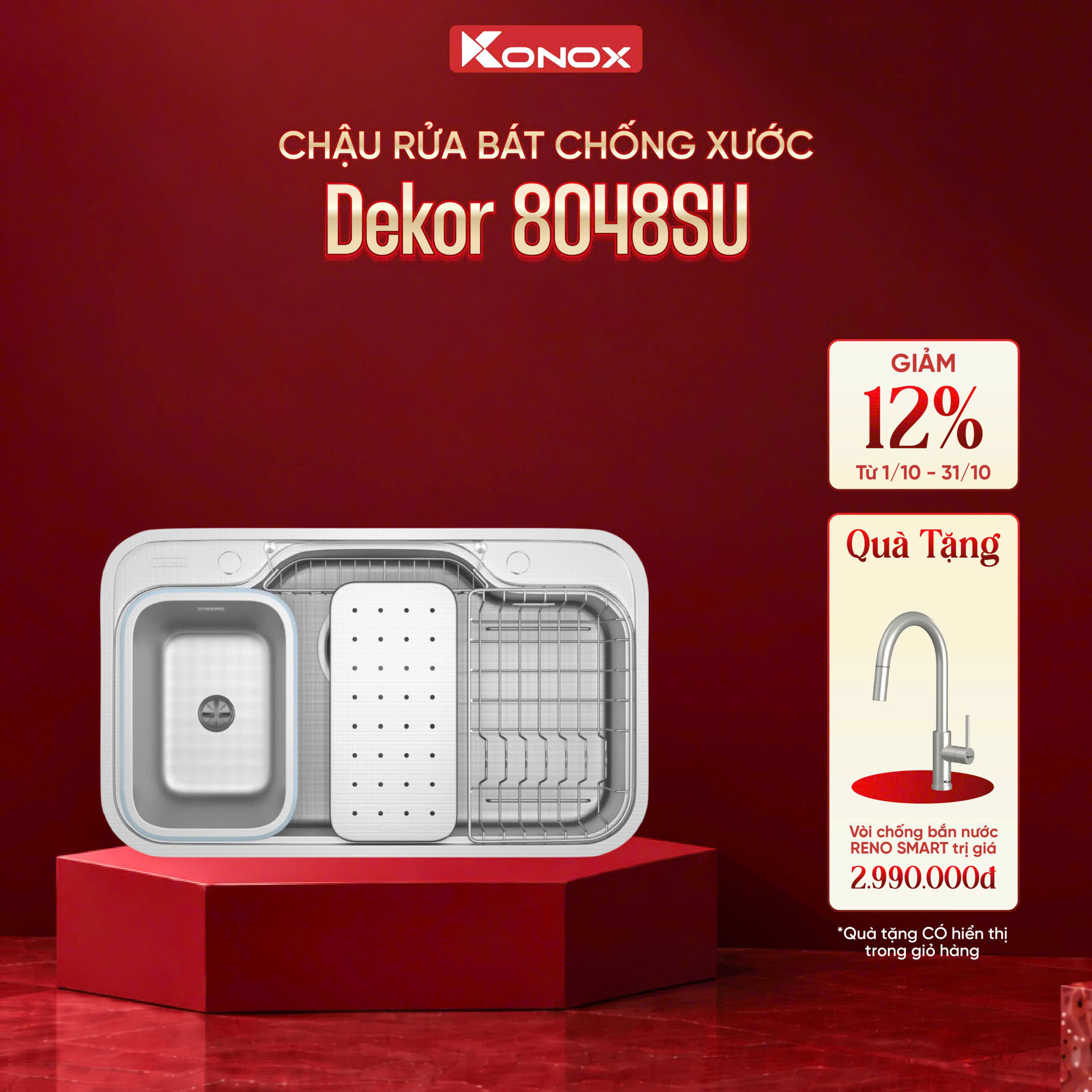 Chậu rửa bát chống xước Workstation Sink Dekor 8048SU