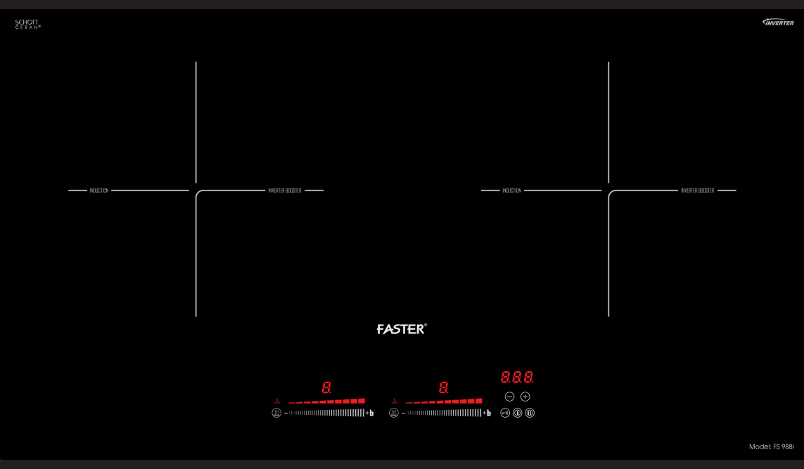 Bếp từ đôi Faster 988I Made in Malaysia