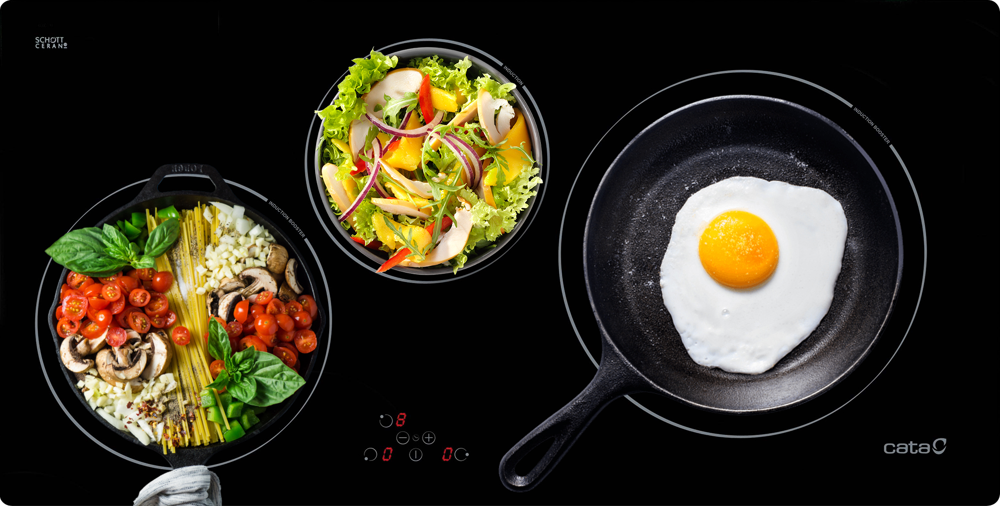 Bếp từ 3 vùng nấu Cata IB-753 BK Tây Ban Nha