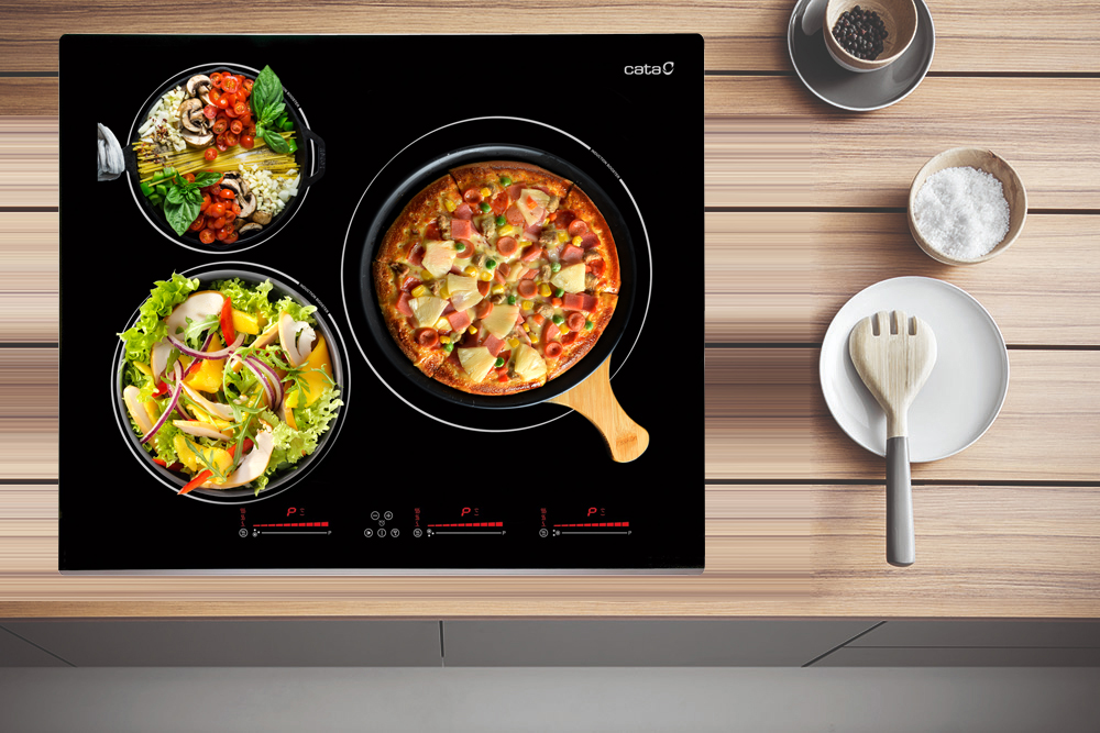 Bếp từ 3 vùng nấu Cata INSB-6003 BK Tây Ban Nha