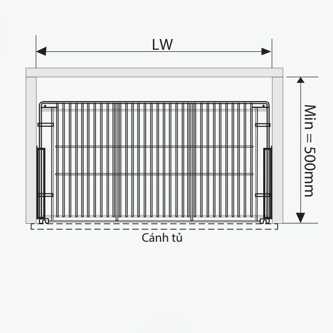 Giá để xoong nồi, rổ nan dẹt, cánh kéo GARIS GP02C