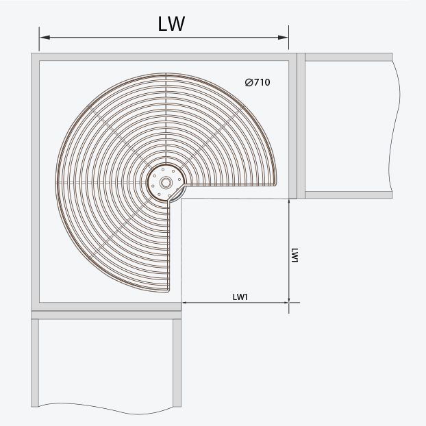 Mâm xoay góc mở 3/4  Garis GS05.80C