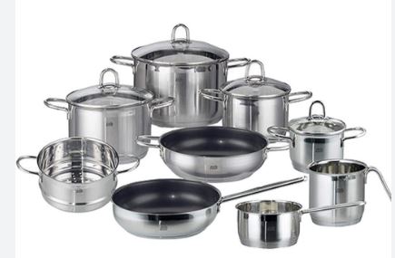 Bộ nồi chảo Inox 09 chiếc Elo Smaragd