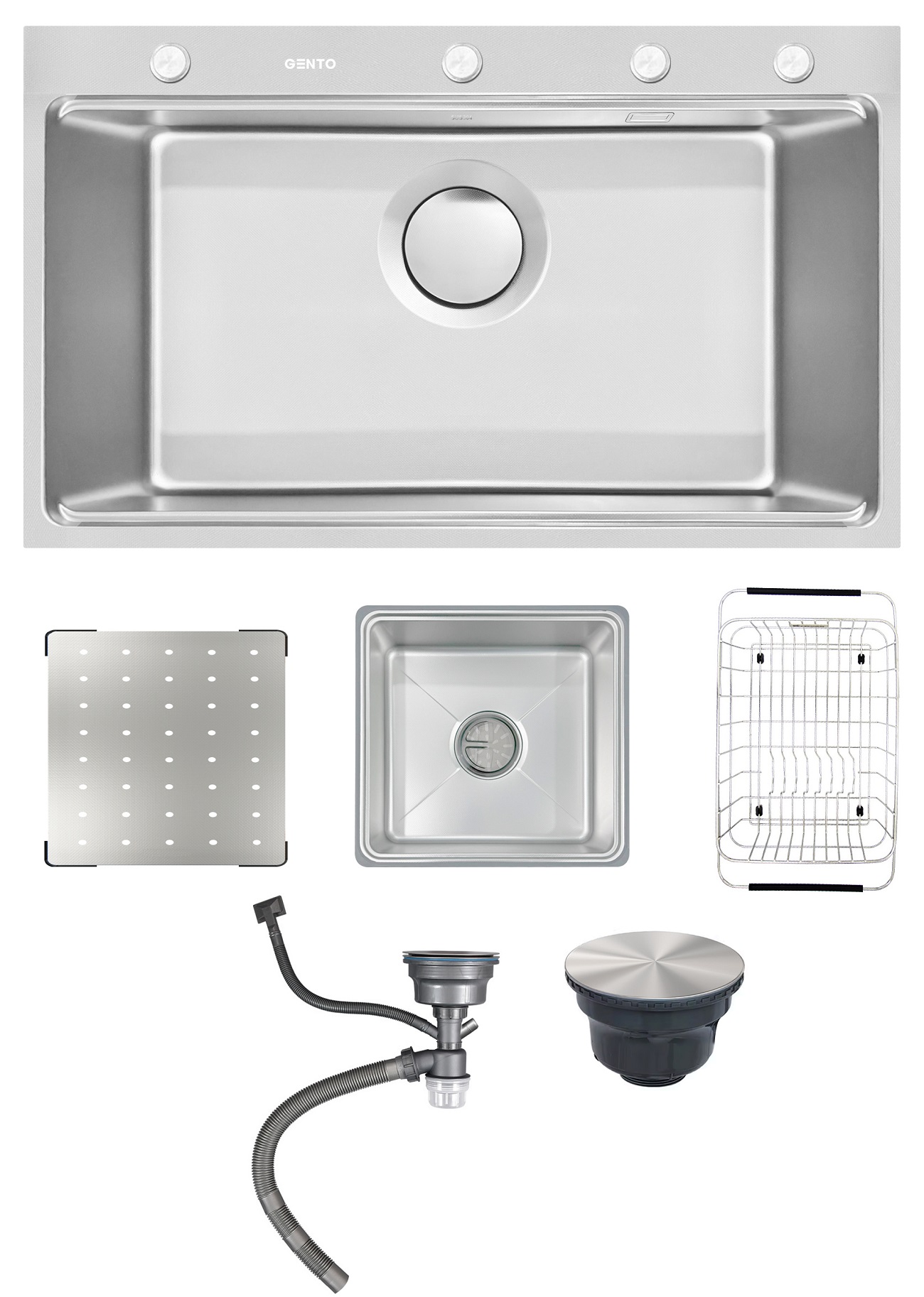 Chậu rửa bát một hố Gento GT04-7848 NEW