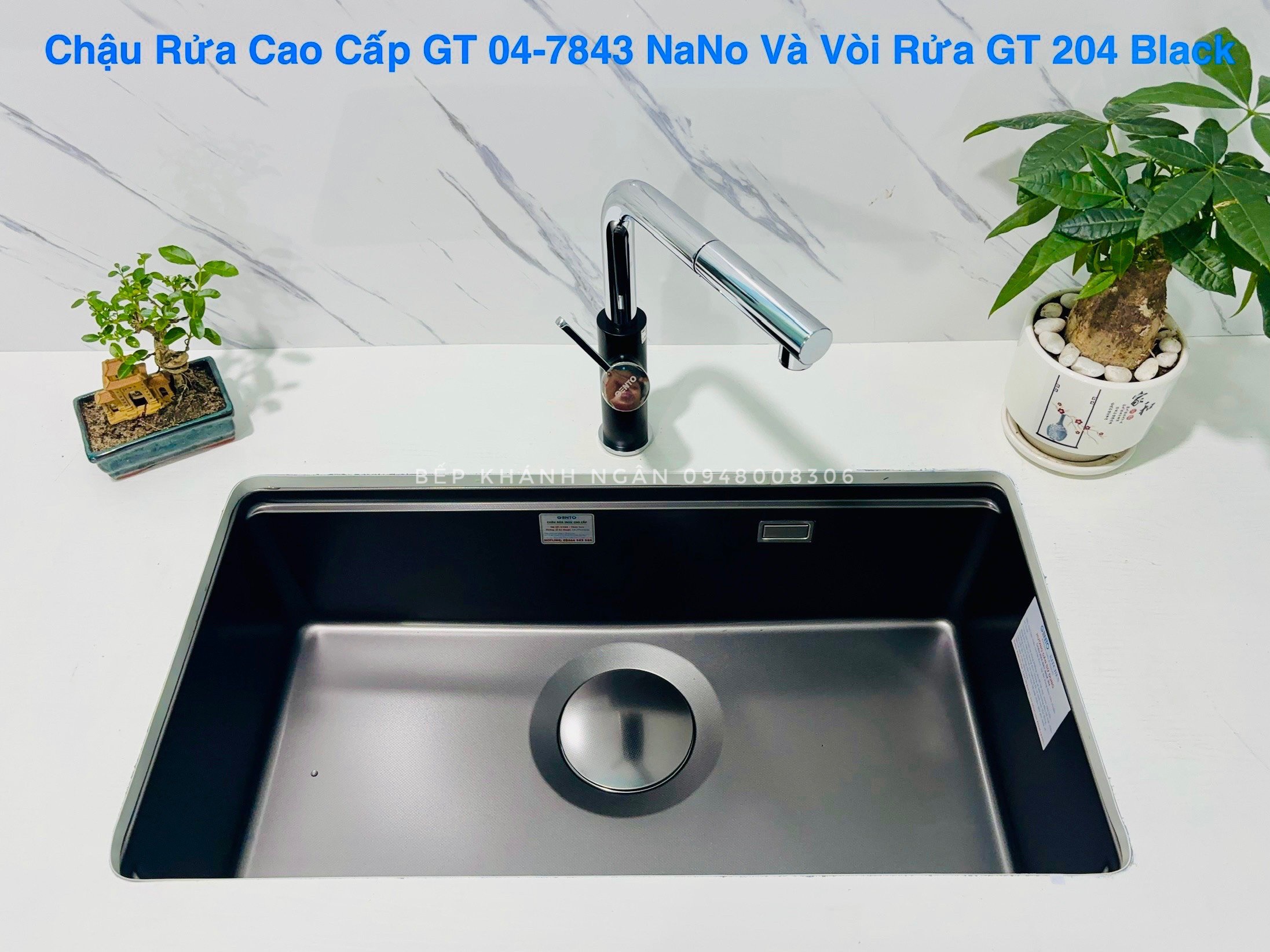 Chậu rửa bát âm toàn phần Gento GT04-7843 Nano