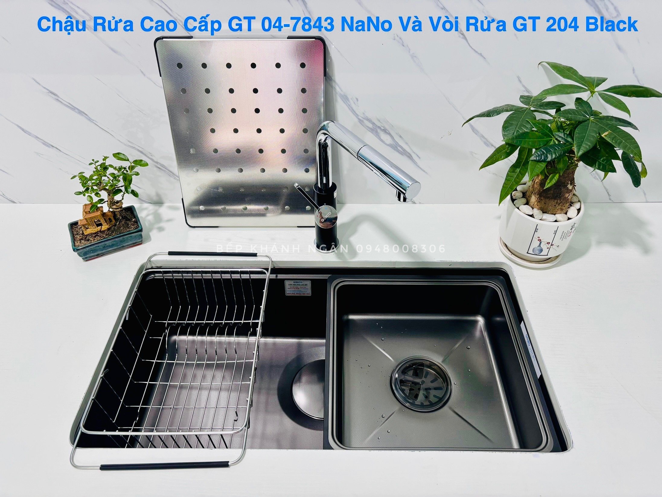 Chậu rửa bát âm toàn phần Gento GT04-7843 Nano