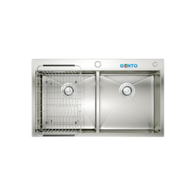Chậu rửa bát Gento 2 hố lệch GT04-8448