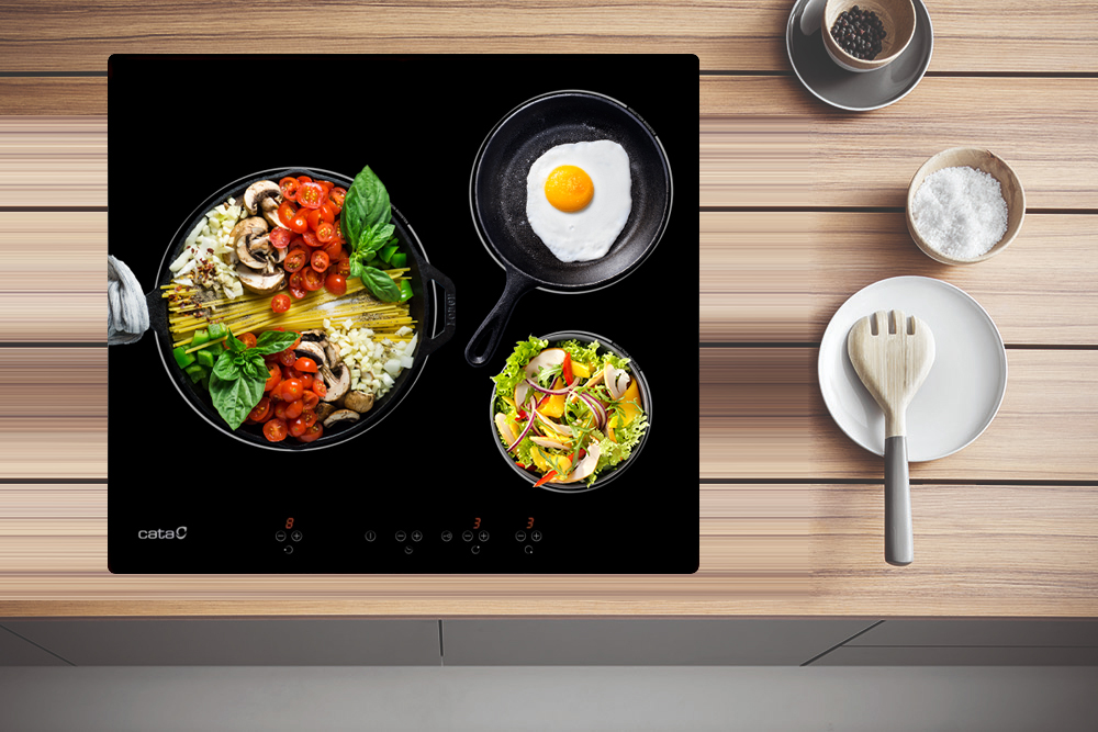 Bếp từ 3 vùng nấu Cata IB-6203 BK Tây Ban Nha