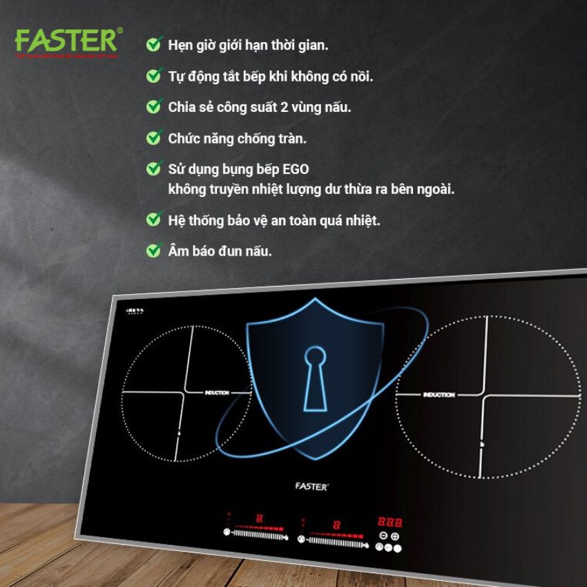 Bếp từ đôi Faster 299I Inverter tiết kiệm điện
