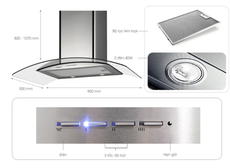 Máy hút mùi Cata ISLA GAMMA 900