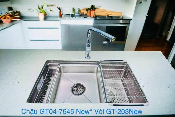 Chậu rửa bát âm toàn phần Gento GT04 7645 New