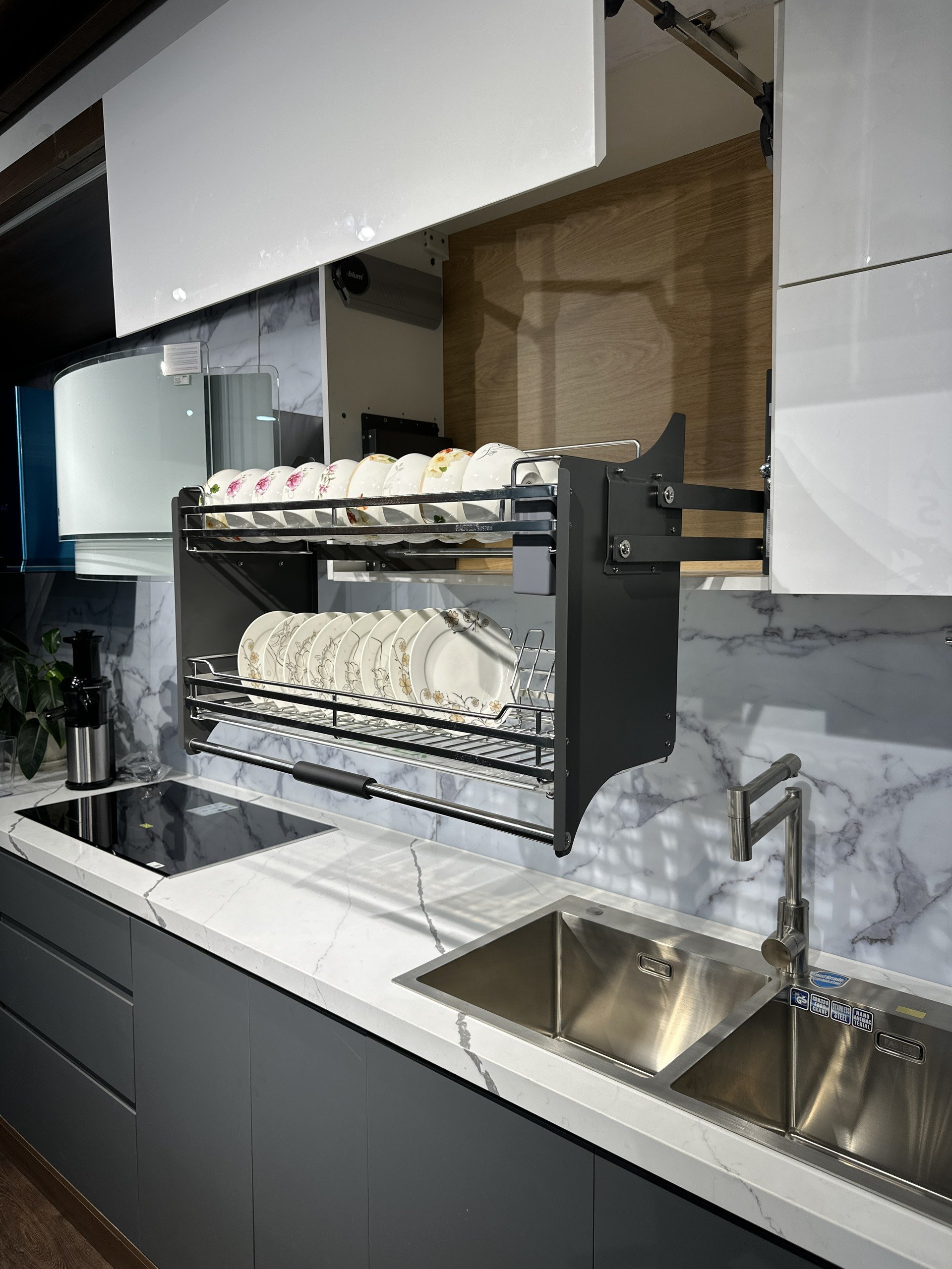 Combo 6 món phụ kiện tủ bếp Faster màu Xám