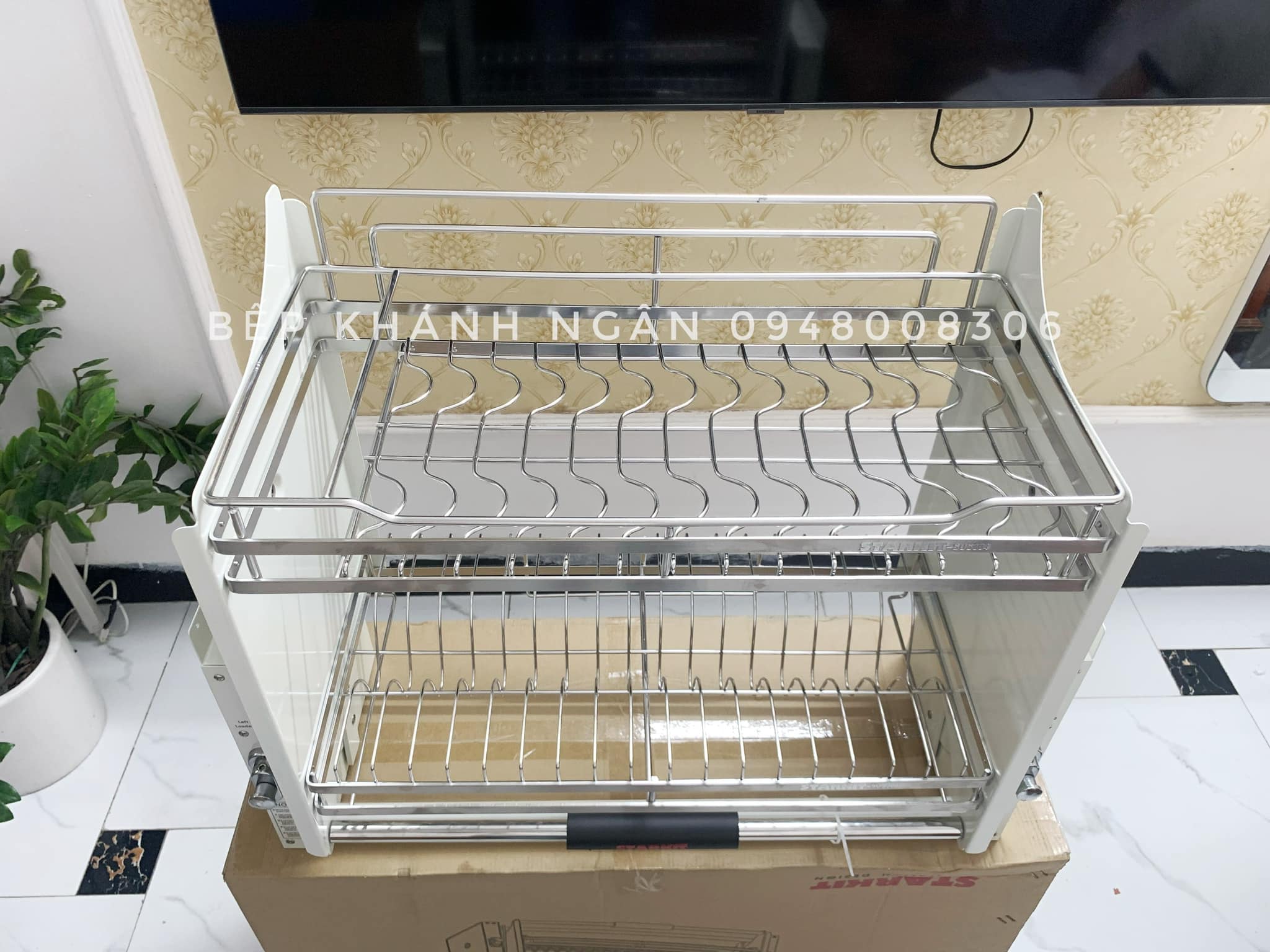 Giá bát nâng hạ Starkit Inox 304 nan dẹt