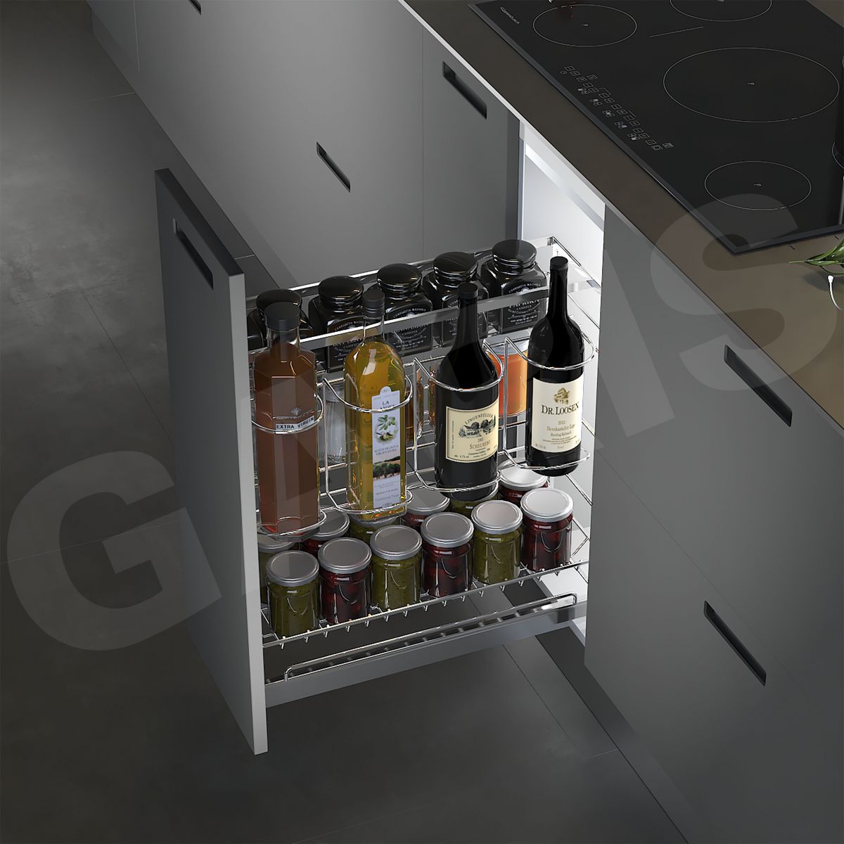 Giá dao thớt, gia vị, chai lọ, rổ nan dẹt, cánh kéo GK02 và GM02