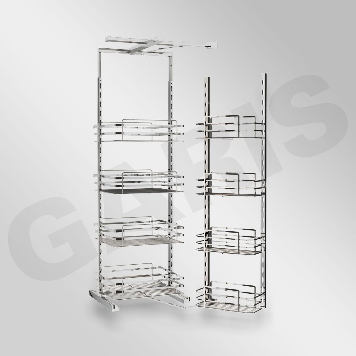 Tủ đồ khô 4 tầng, rổ nan dẹt, cánh mở Garis GS04.45C