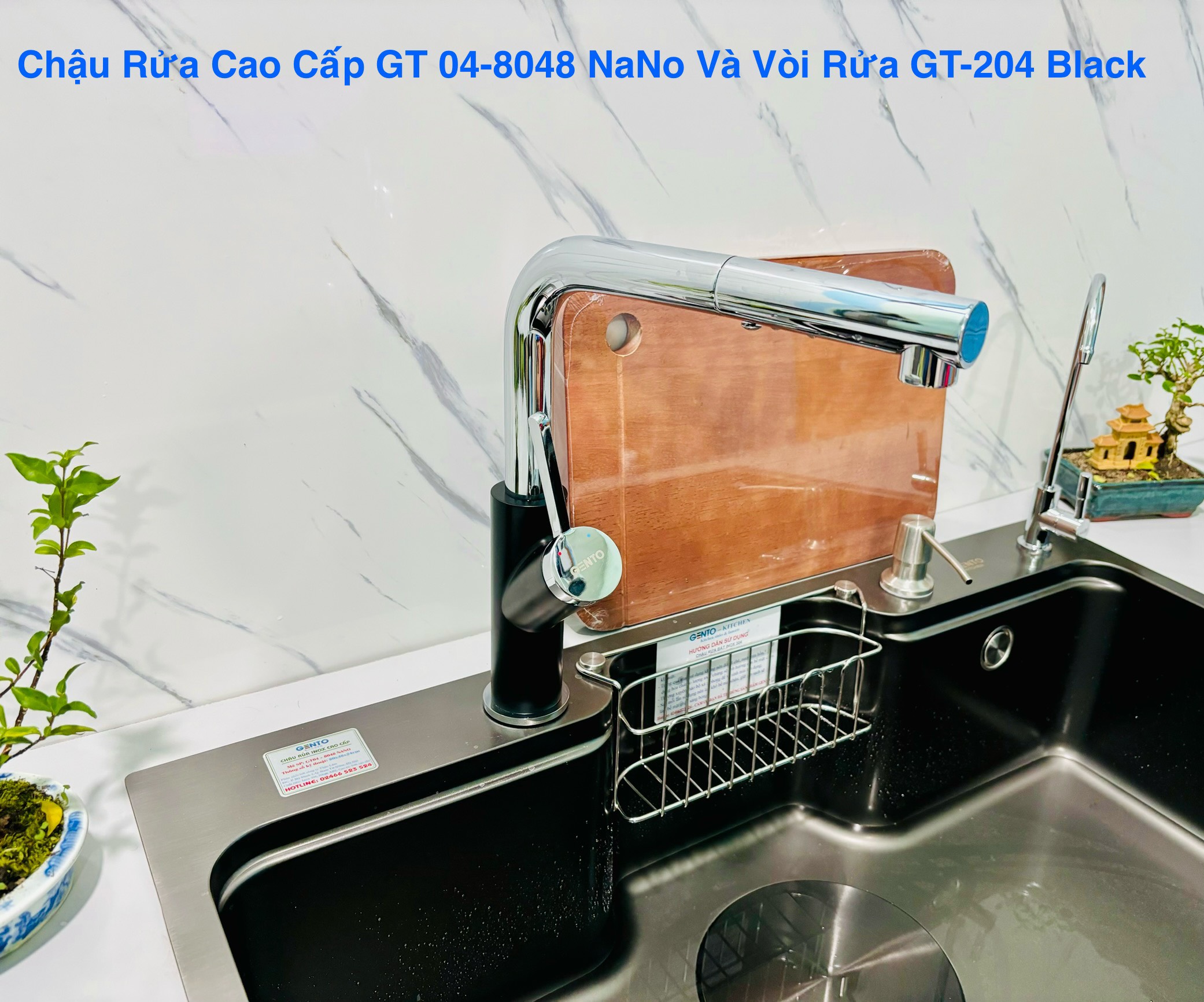 Chậu rửa bát 1 hố Gento GT04-8048 Nano