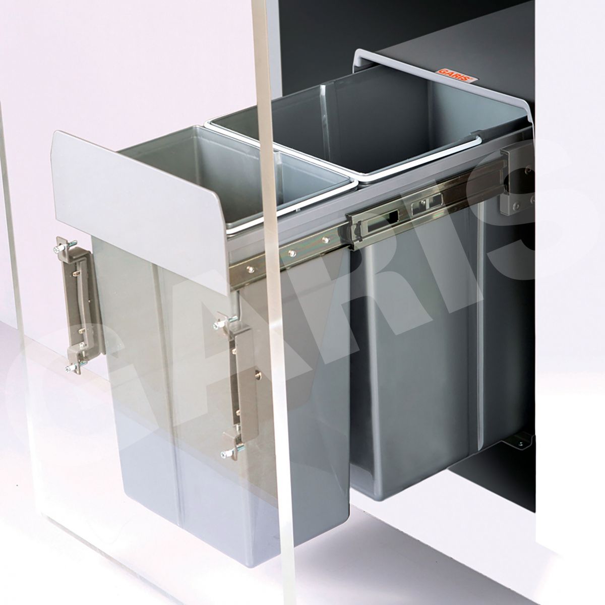 Thùng rác đôi màu ghi xám, 30L  GARIS  GW06