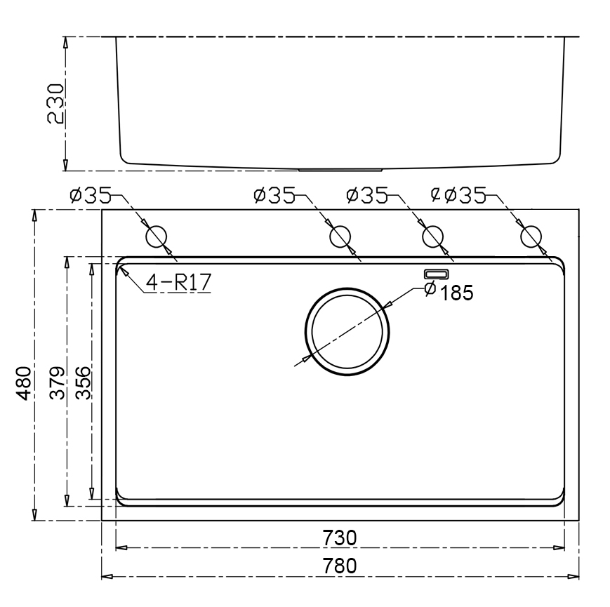 Chậu rửa bát một hố Gento GT04-7848 NEW