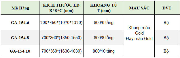 Kệ để giày dép Grob màu Gold
