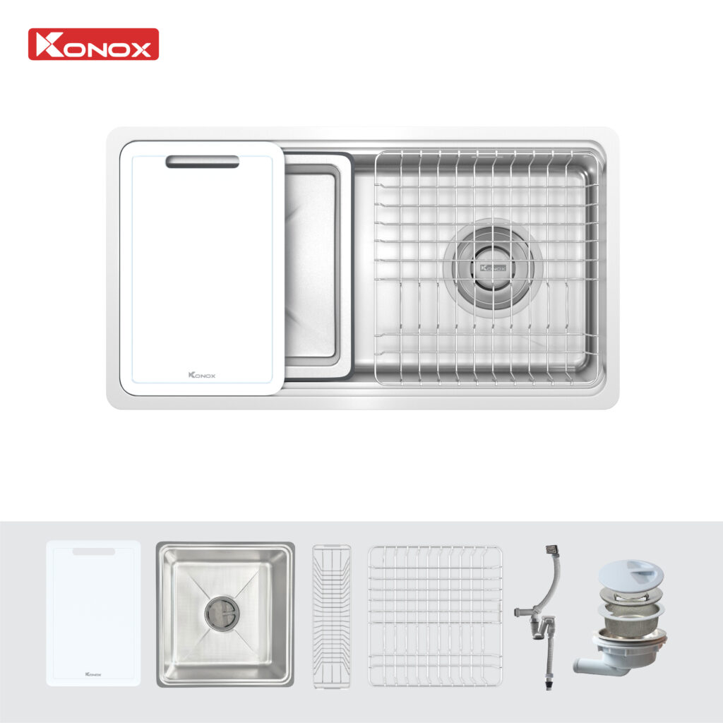 Chậu rửa bát Konox phong cách Nhật bề mặt mịn Tari 780SM