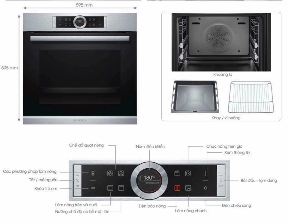 Lò nướng Bosch HBG635BS1 Seri 8