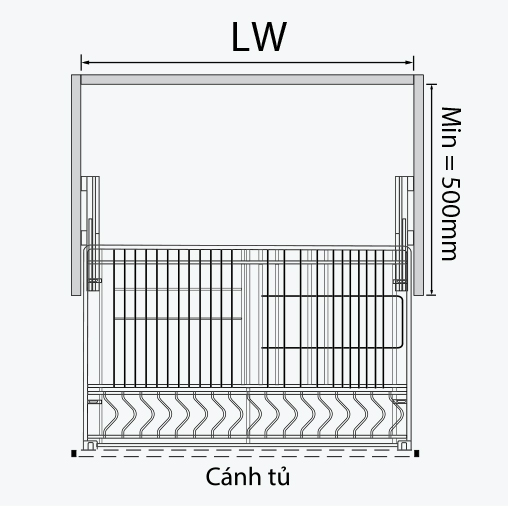 Giá bát đĩa, rổ nan dẹt, cánh kéo GARIS GD02C