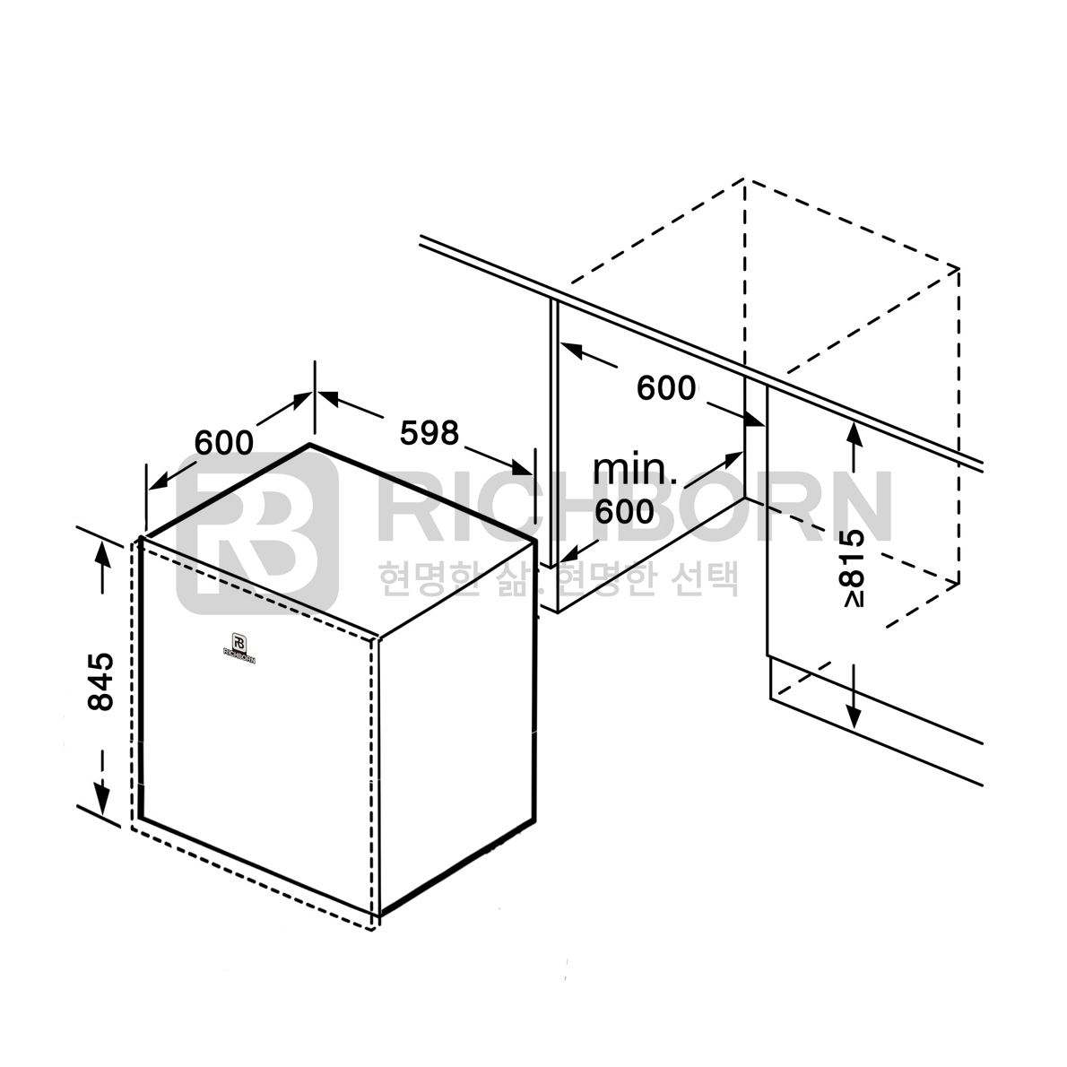 Máy rửa bát 14 bộ Richborn RDS6085FMS