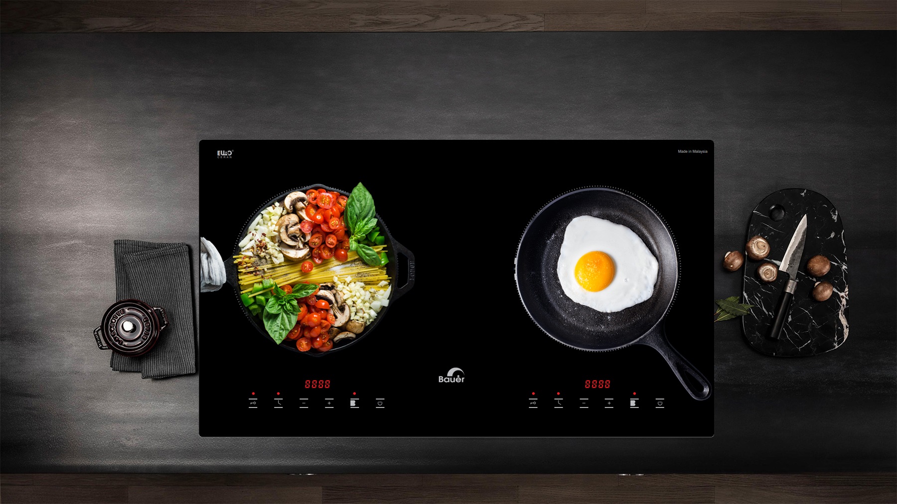 Bếp từ đôi Bauer BE 32SS Made in Malaysia